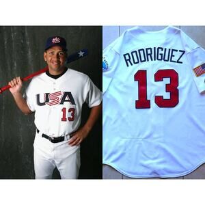 RODRIGUEZ WBC 2006 USA Majestic jersey 2XL World Baseball Classic white MLB vtg